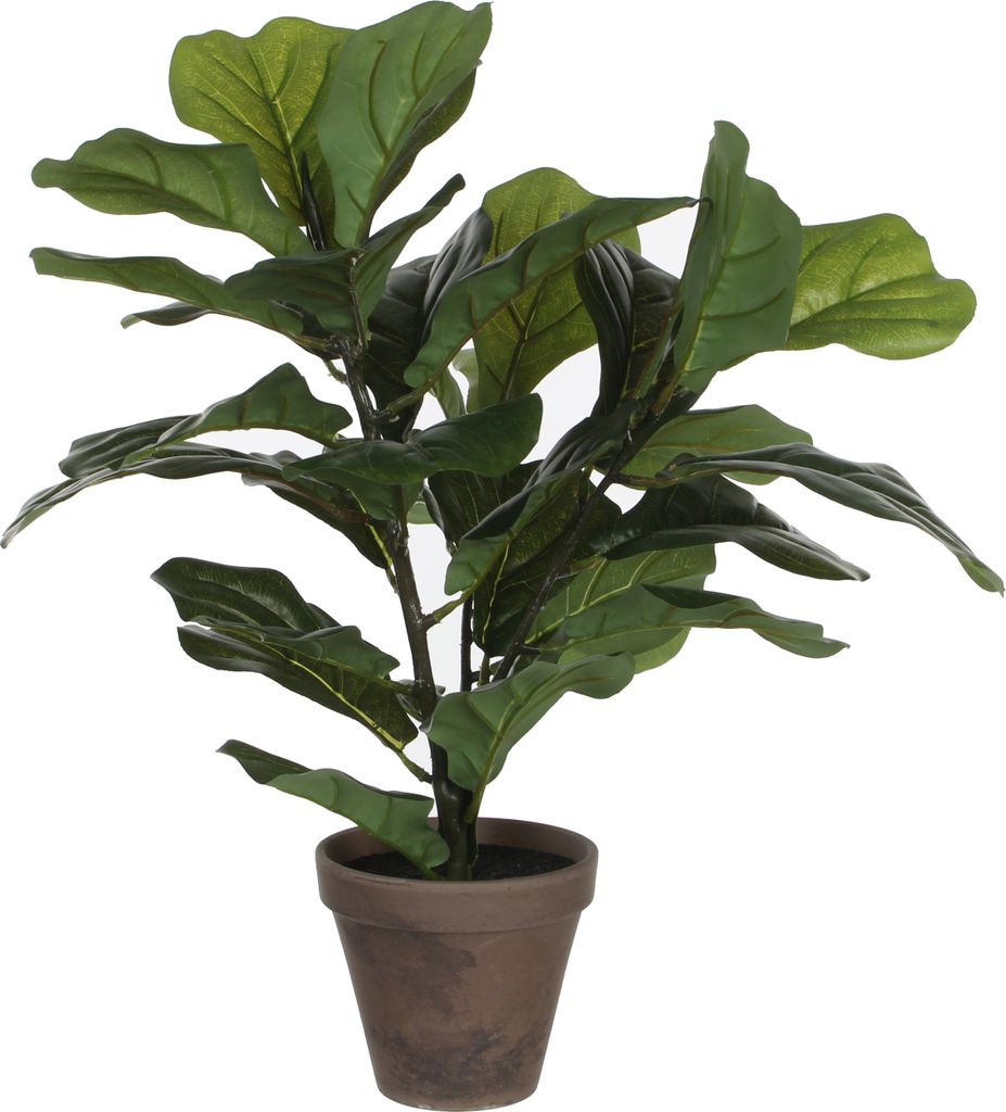 Mica Decorations Ficus lyrata Kunstpflanze im Blumentopf Stan - H35 x Ø45 cm - Grün