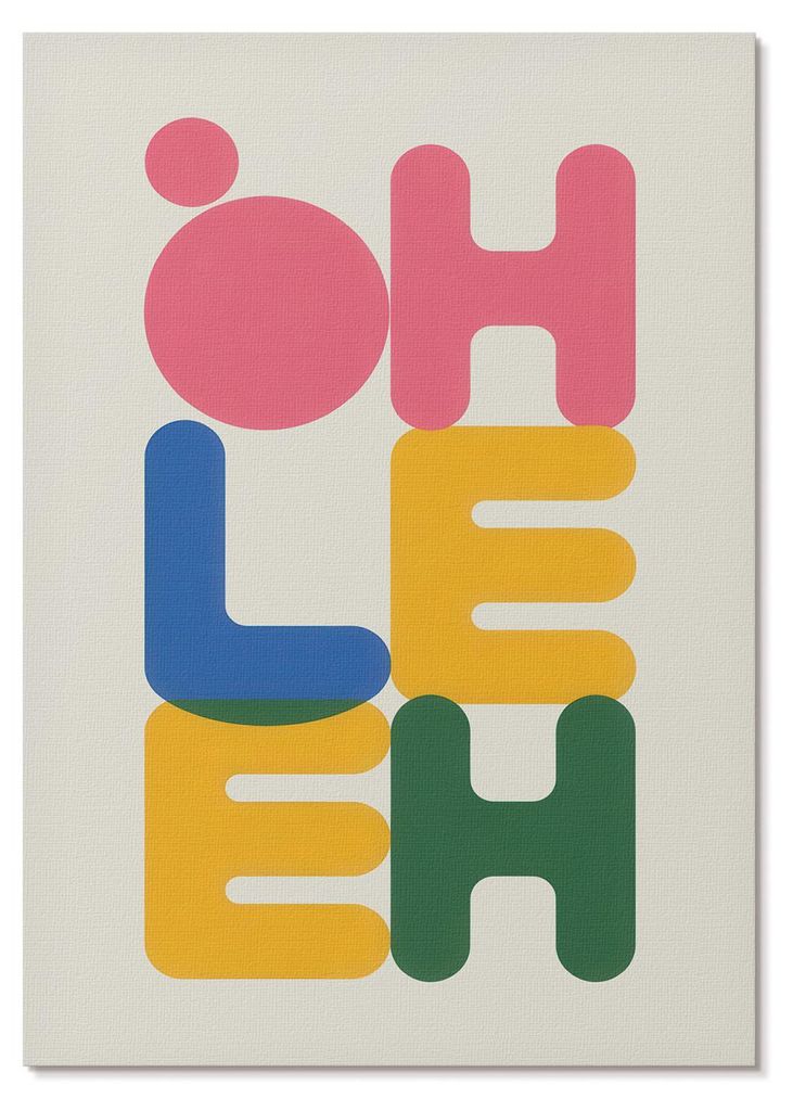 POSTER - 42x59 cm (A2) - Pure Contrast - Geometrische Buchstaben in leuchtenden Farben - Wandbild für Wohnzimmer Schlafzimmer & Flur, Modernes Pos...