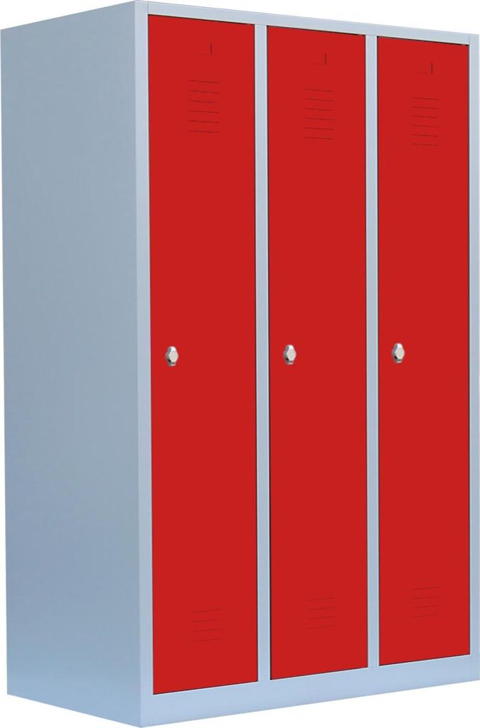 Spind Spindschrank 3er Umkleide Stahl Kleiderschränke Gaderobenschrank 515134