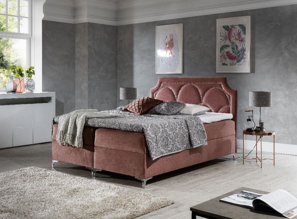 Luxusbett Cassandra 160x200, Altrosa