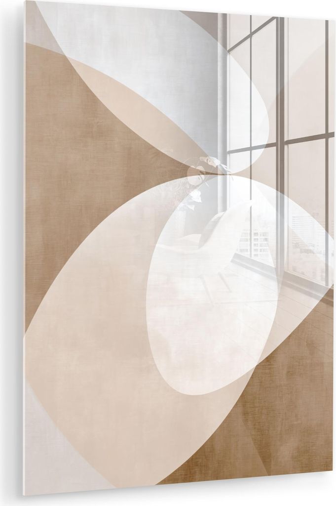 MuchoWow Glasbilder - Bilder auf Wandbild - Foto auf Glas Ovale Formen - Transparent - Weicher Übergang 60x80 cm Wanddekoration aus Glas - Acrylgl...