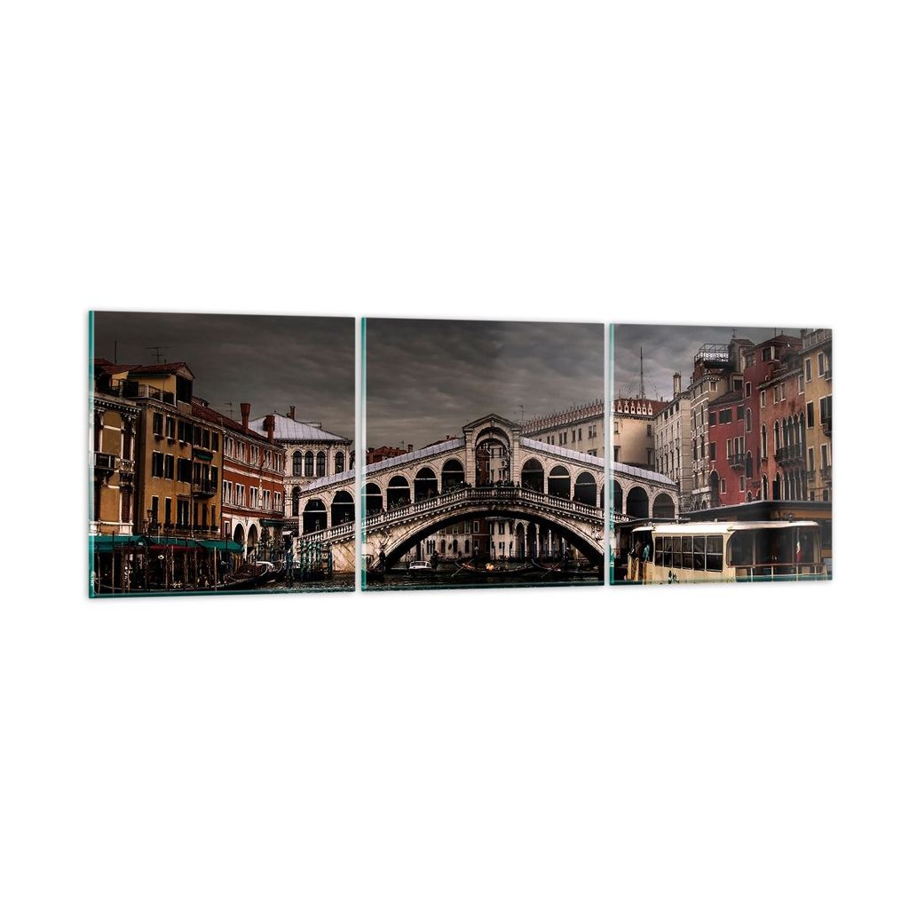Bilder auf glas - Venedig Brücke Wasser Stadthäuser - 150x50cm - Glasbilder - Wandbilder - Kunstdruck - Wanddekoration aus Glas - Glas Bilder - W...