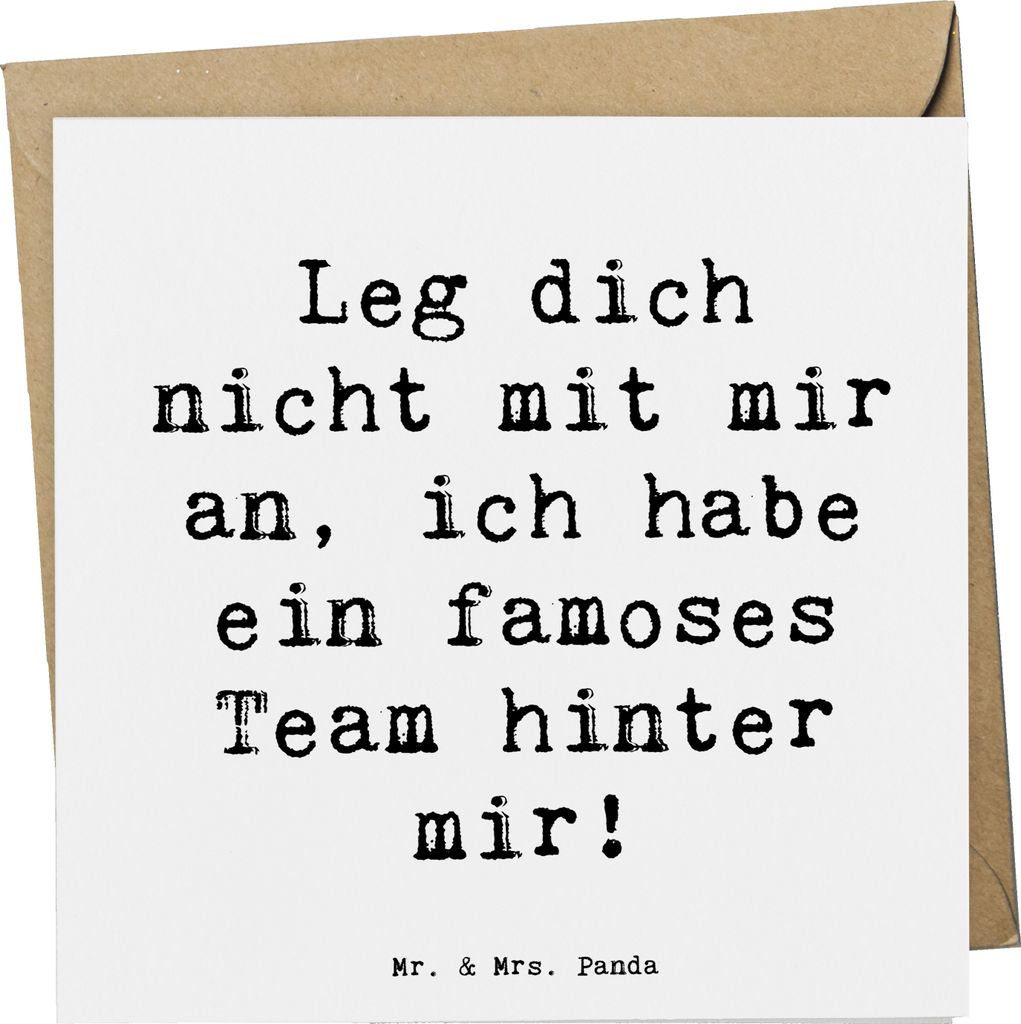 Mr. & Mrs. Panda Grußkarte Spruch Im Team zusammenarbeiten - Weiß - Geschenk, Glückwunschkarte, Vertrauen, positivity, Vertrauem, Trost, Kreativ...