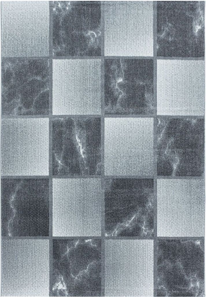Kurzflor Teppich Oro rechteckig, Farbe: Grau, Größe:140x200 cm