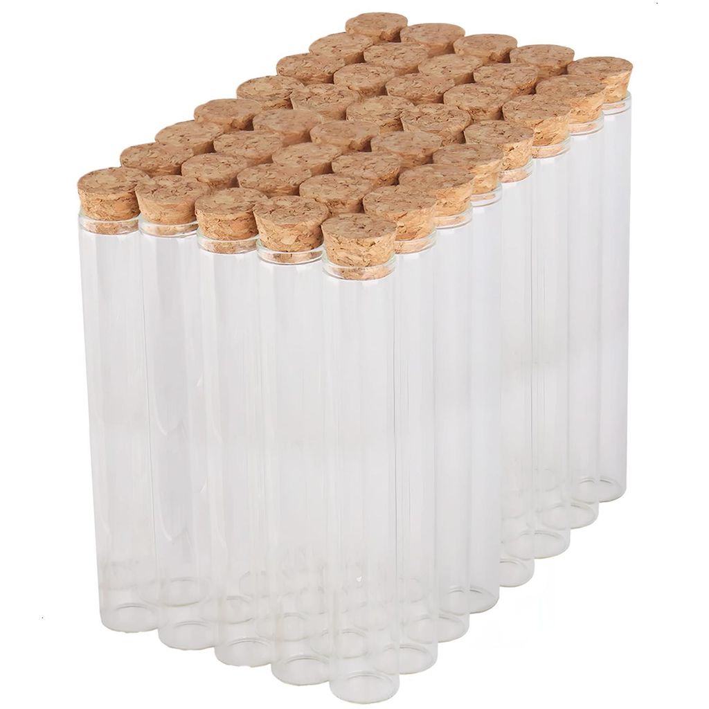 Dayshake Reagenzgläser mit Korken - 40 Stück - 15cm x 2,5cm - Flaschen - Reagenzgläser aus Glas - Glasröhrchen