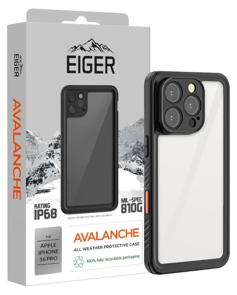 Coque Eiger iPhone 16 Pro protection 360° renforcée IP68 étanche, Claire