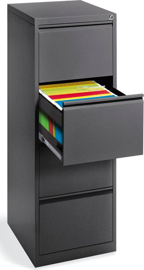 Hängeregistraturschrank 1bahnig 460x1320x620mm 4Schübe an