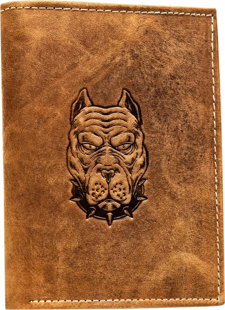 Portafoglio Uomo Pelle Cognac e Blu N4-CHM-DOG | Lusso Accessibile