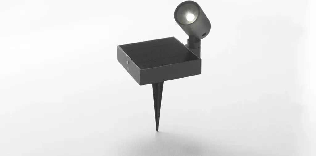 Éclairage solaire pour terrasse et allée LED 1,3 W IP65 autonome et gris