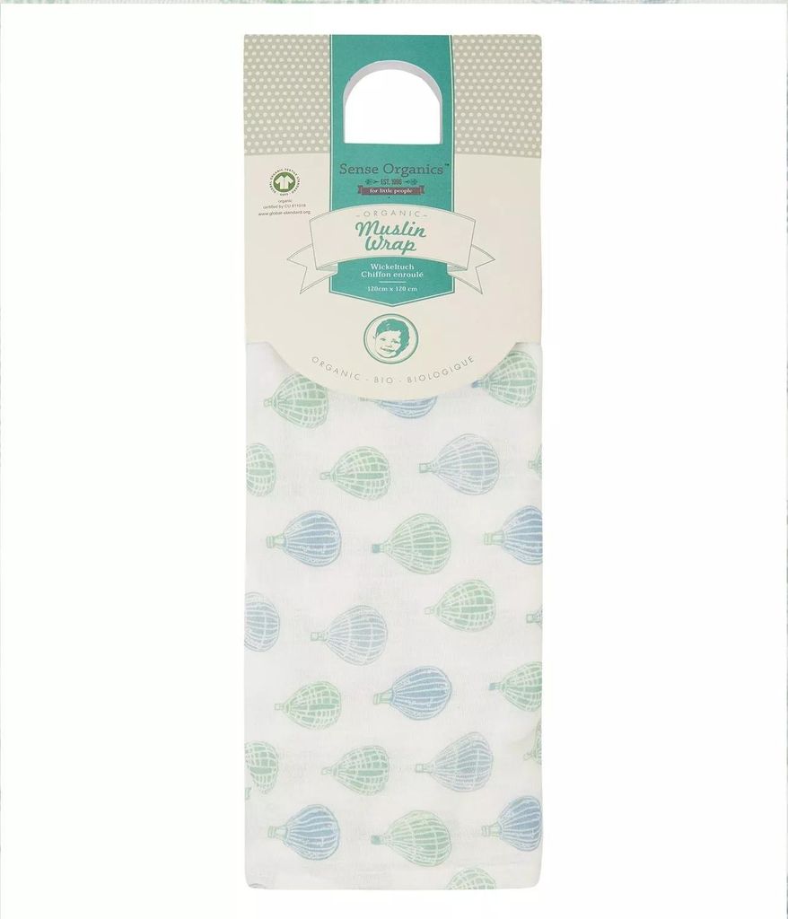 Sense Organics Musselin Babydecke Mulltuch Stilltuch Heißluftballons