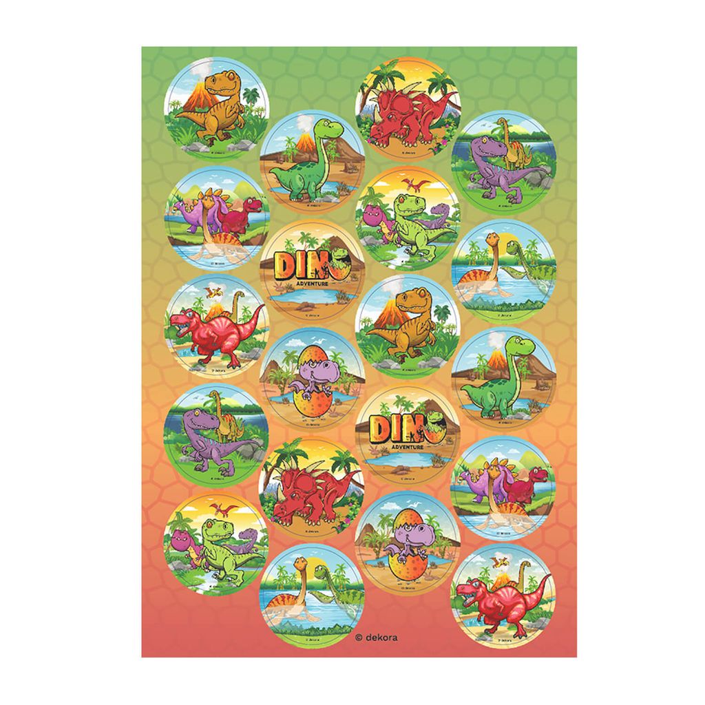 Vorgestanztes Cupcake-Dinosaurier-Fondantpapier Produktbild 