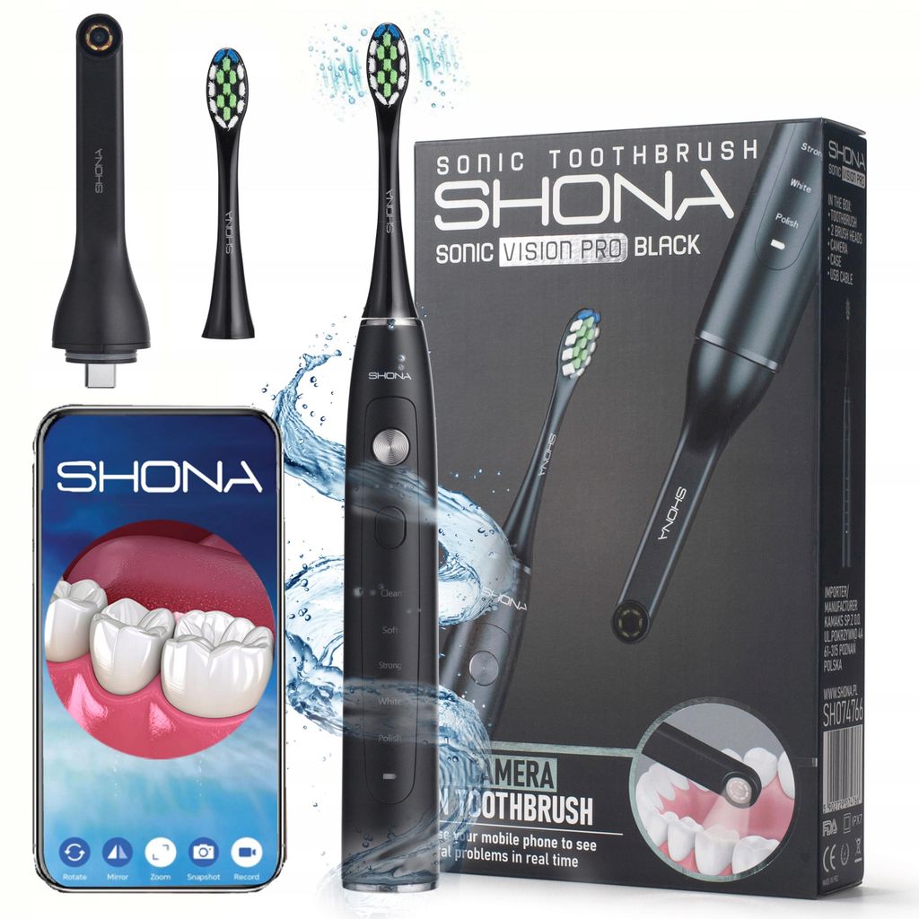 Spazzolino SHONA SONIC VISION PRO nero + Wi-fi CAMERA Immagine del prodotto 