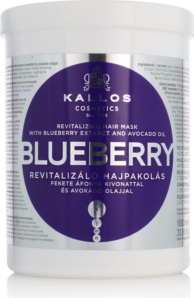 Kallos KJMN Blueberry Revitalising Mask 1000ml, 1000 ml, Obrázek produktu 