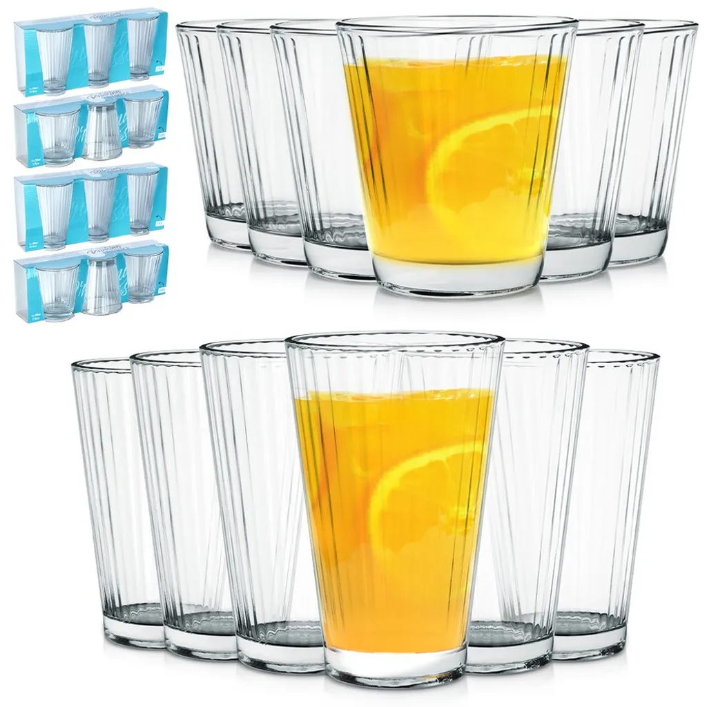 Offerta Set 12 Bicchieri Acqua 270ml | Vetro Solido per Uso Quotidiano