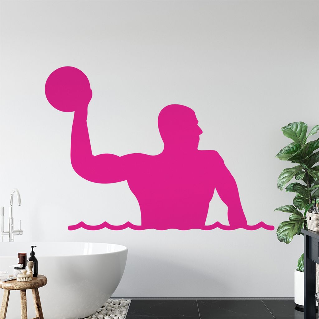 Wasserball Spieler Figur Wandtattoo Wandaufkleber Wall Sticker - Dekoration, Küche, Wohnzimmer, Schlafzimmer, Badezimmer