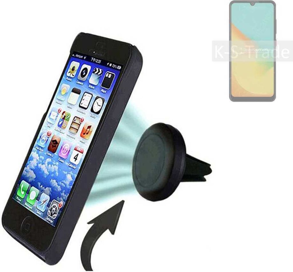 K-S-Trade Kompatibel mit ZTE Blade A7 Auto Handy Halterung KFZ Halter Lüftungsgitterhalterung Air Vent mount Smartphone Halter