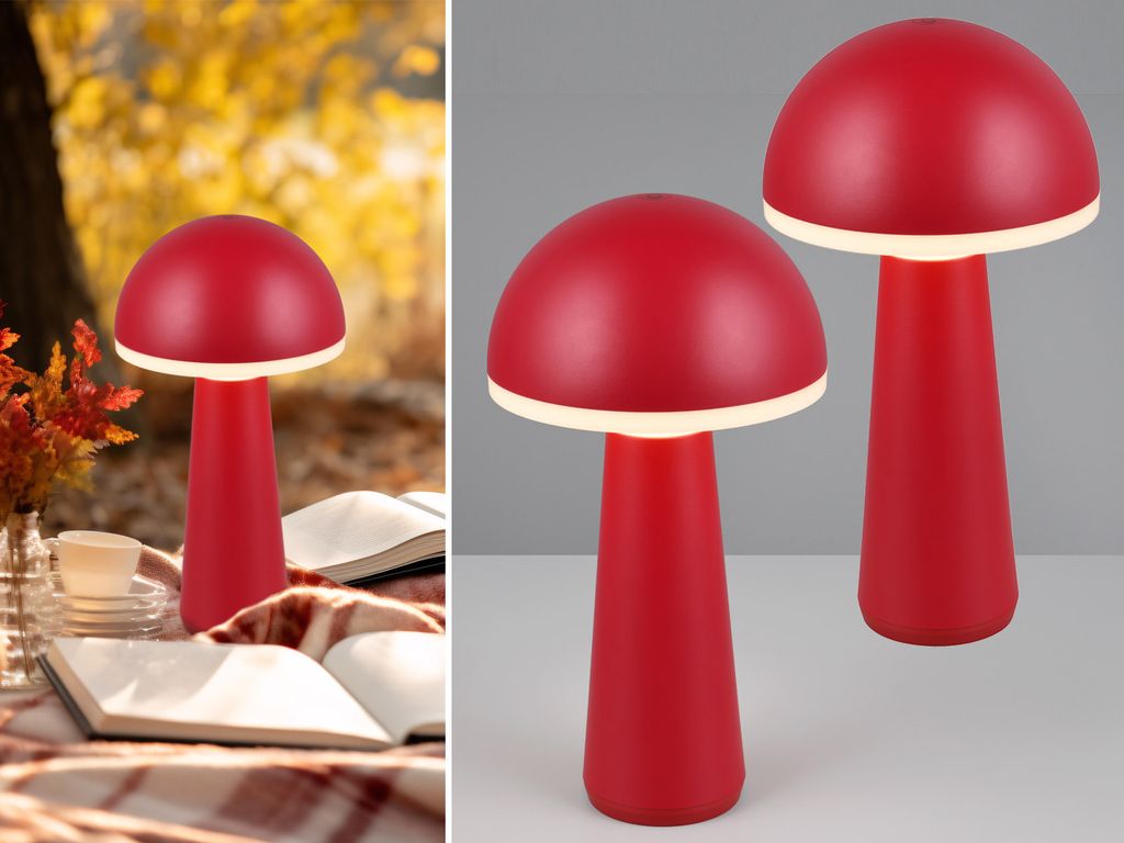 2er Set Akku Outdoor LED Tischlampen ohne Kabel, dimmbare Tischleuchte kabellos