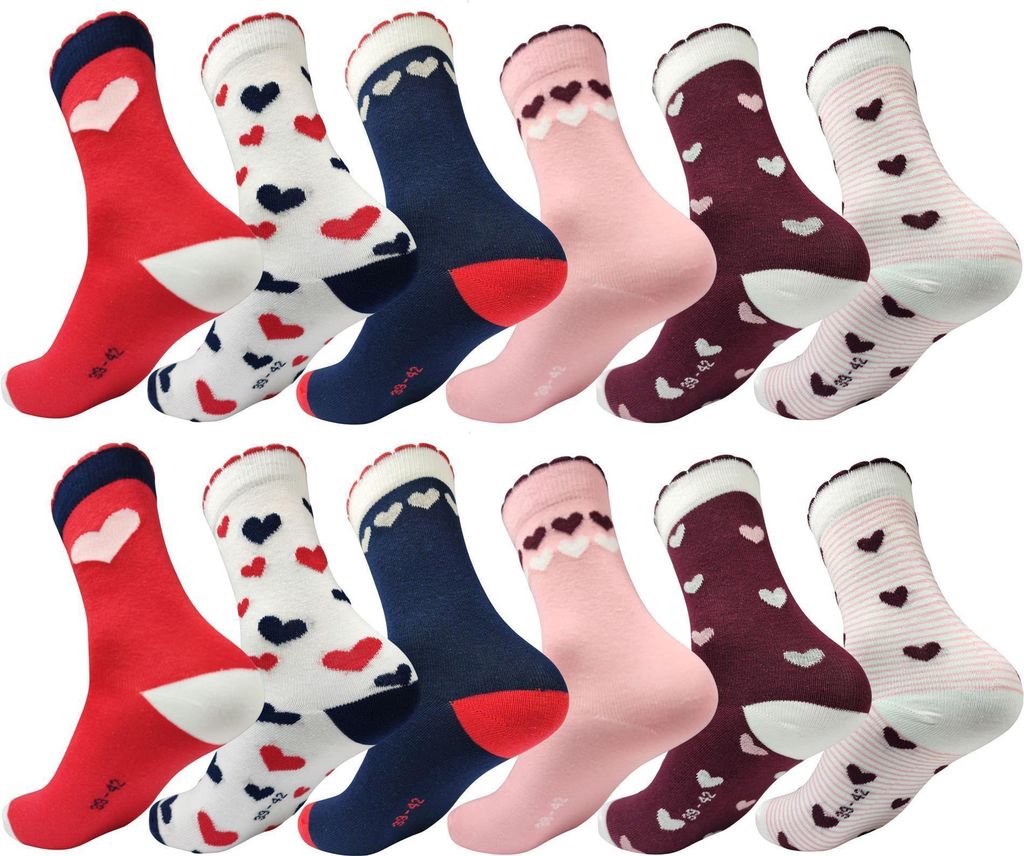 Socks White 12 Paar Design-Socken Für Damen – Bunt, Baumwollmischung, Größe 4-7, Stylisch & Bequem Damen Winter Socken
