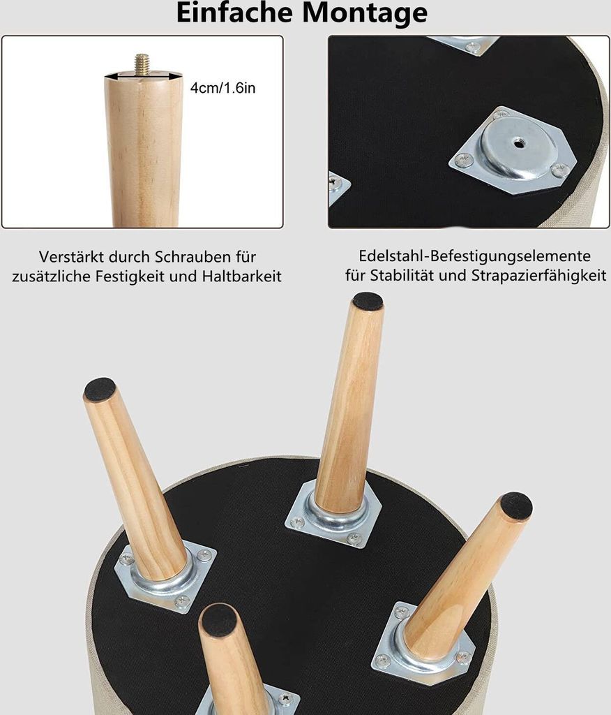 WOLTU Sitzhocker Fußhocker Aufbewahrungsbox mit abnehmbarem Produktbild 8
