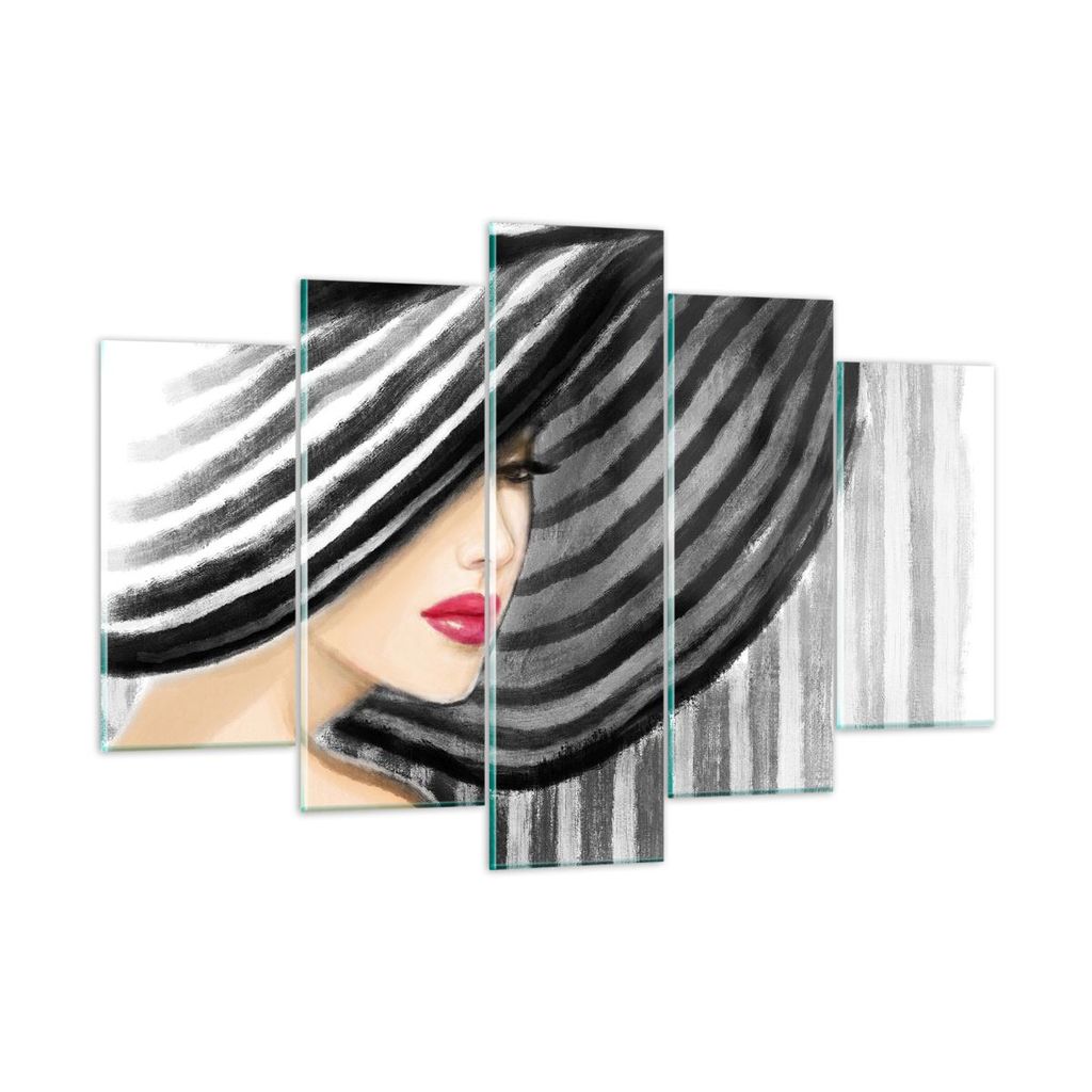 Bilder auf glas - frau stil mode - 150x100cm - Glasbilder - Wandbilder - Kunstdruck - zum Aufhängen bereit - Wanddekoration aus Glas - Glas Bilder...