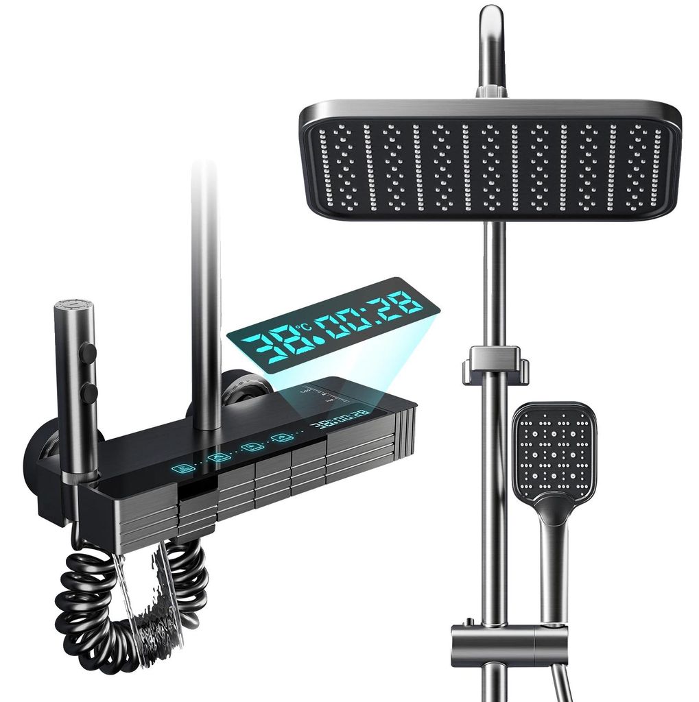 Doucheset met slimme LED-display, regendouchefunctie en Productafbeelding 
