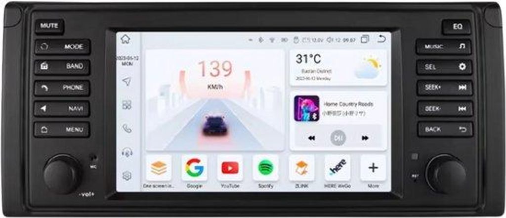 Autoradio mit Bluetooth und CarPlay für BMW 5er E39, X5 E53, M5 (1996–2003) – Kompatibel mit Apple und Android – Stereoanlage – Navigation...