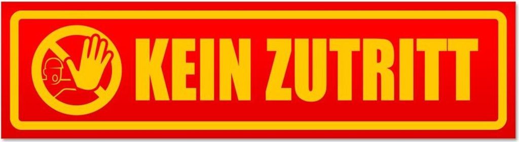 Kiwistar - Autoaufkleber - Rot - 45 x 12 cm - Kein Zutritt Piktogramm - Hinweis Aufkleber Sticker für Auto, Kfz, Fahrrad, PKW, LKW