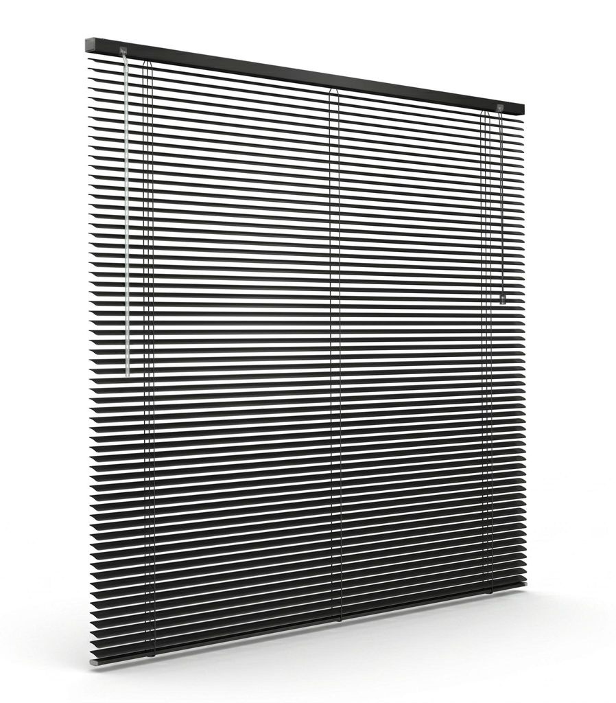 Aluminium Jalousie, 90x220 cm, schwarz glänzend Sichtschutz Produktbild 