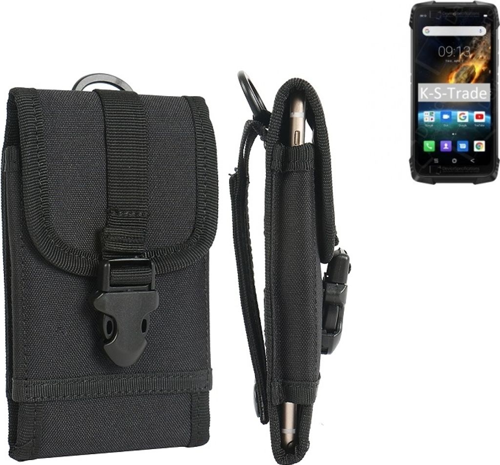 K-S-Trade Holster Handy Hülle kompatibel mit Blackview BV6900 Holster Handytasche Gürtel Tasche Schutz Hülle Robust Outdoor schwarz