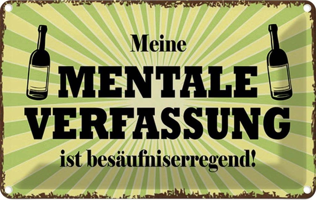 vianmo Blechschild 12x18 cm meine mentale Verfassung ist Dekoration Spruch Zitat