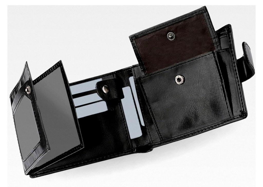 Herren Geldbörse mit großer Kapazität, Kartenhaltern, Fächern für Banknoten und Münzfach, Leder Geldbeutel für Arbeit, Geschäft, Alltag ode...