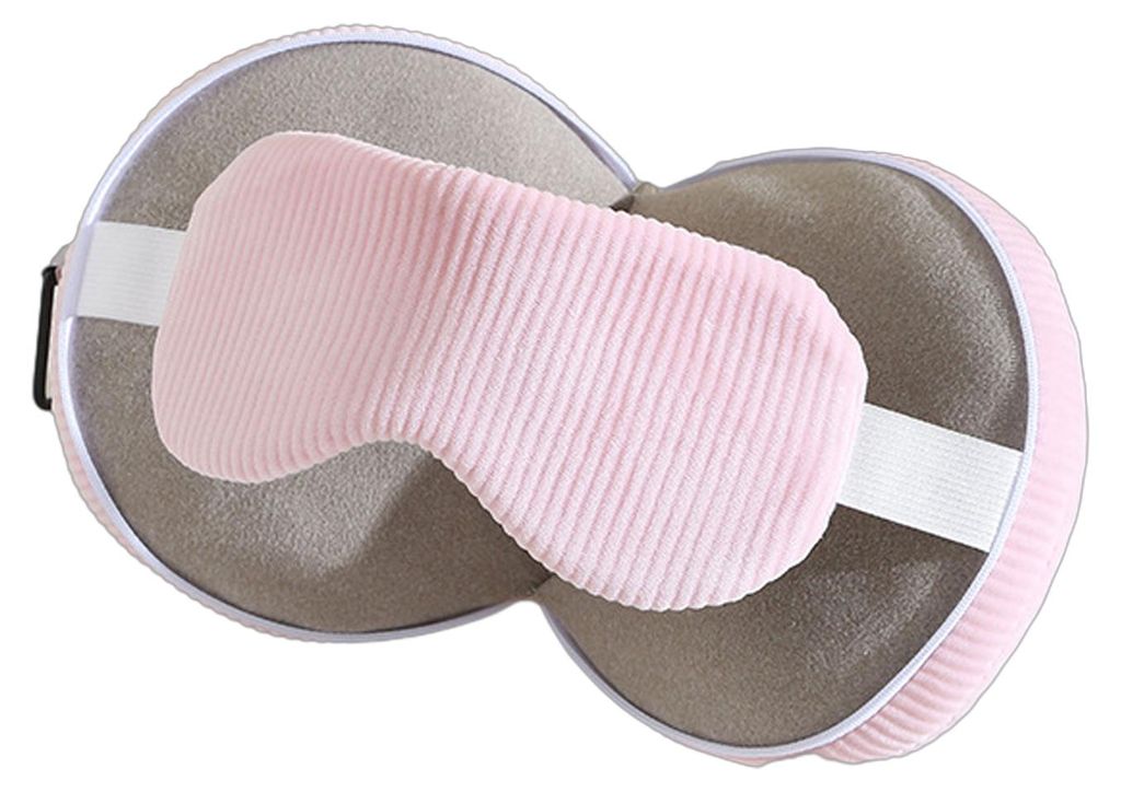 Reise-Nackenkissen mit Schlafmaske, 2-in-1 tragbares Nackenstützkissen, faltbares Kissen mit Reißverschluss und Karabinerhaken zur Linderung von ...