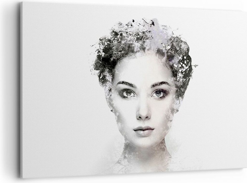 Bild auf Leinwand - Leinwandbild - Einteilig - Schön Frau Gesicht - 120x80cm - Wand Bild - Wanddeko - Wandbilder - Leinwanddruck - Bilder - Wandde...