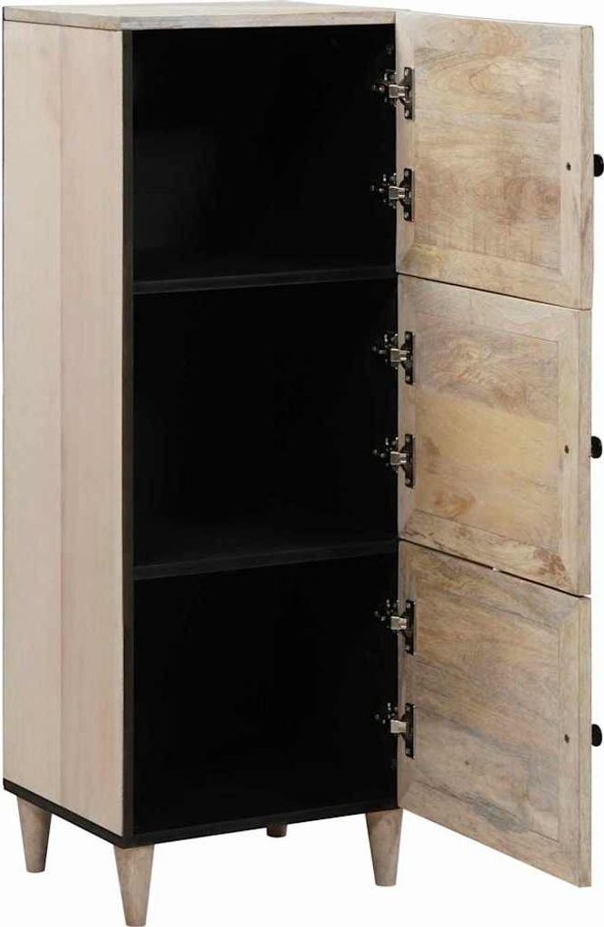 vidaXL Hochboard Weiß 40 x 33 x 110 cm massives Mangoholz Produktbild 