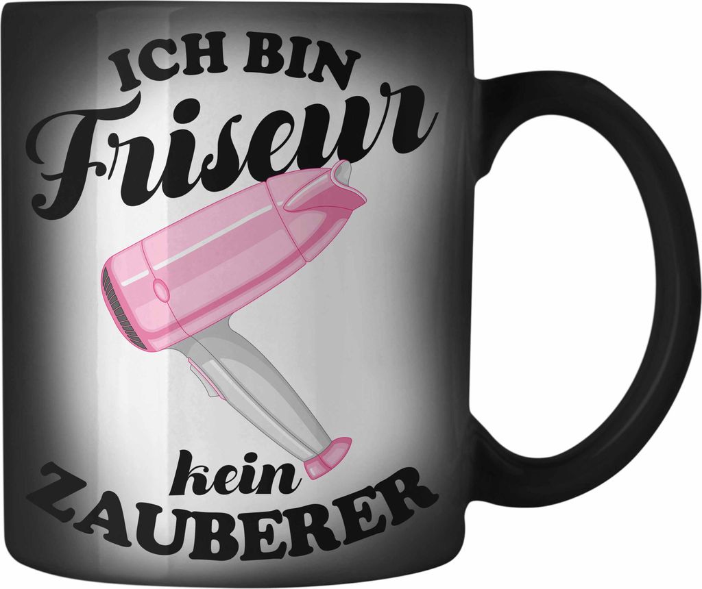 Trendation - Friseur Farbwechsel Zauber-Tasse Geschenk Zuebhör Geschenkideen Friseursaloneröffnung Frisörin Farbwechsel Zauber-Tassen Karabiner ...