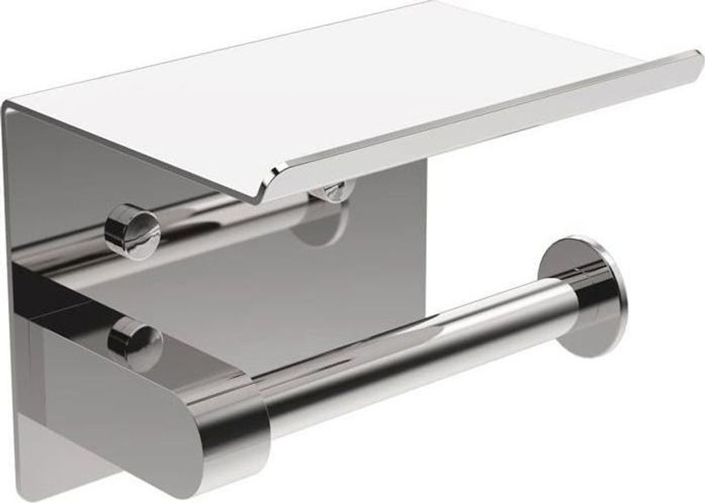 Toilettenpapierhalter, Wandmontage, Edelstahl 304, Schrauben- oder 3M-Klebemontage, Silber