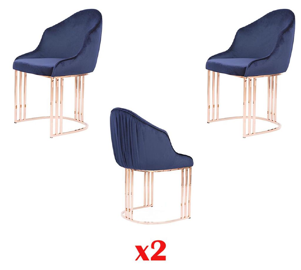 Designer Lehn Sitz Sessel luxus Ess Zimmer 2x Stuhl Stühle Polster Textil Modern