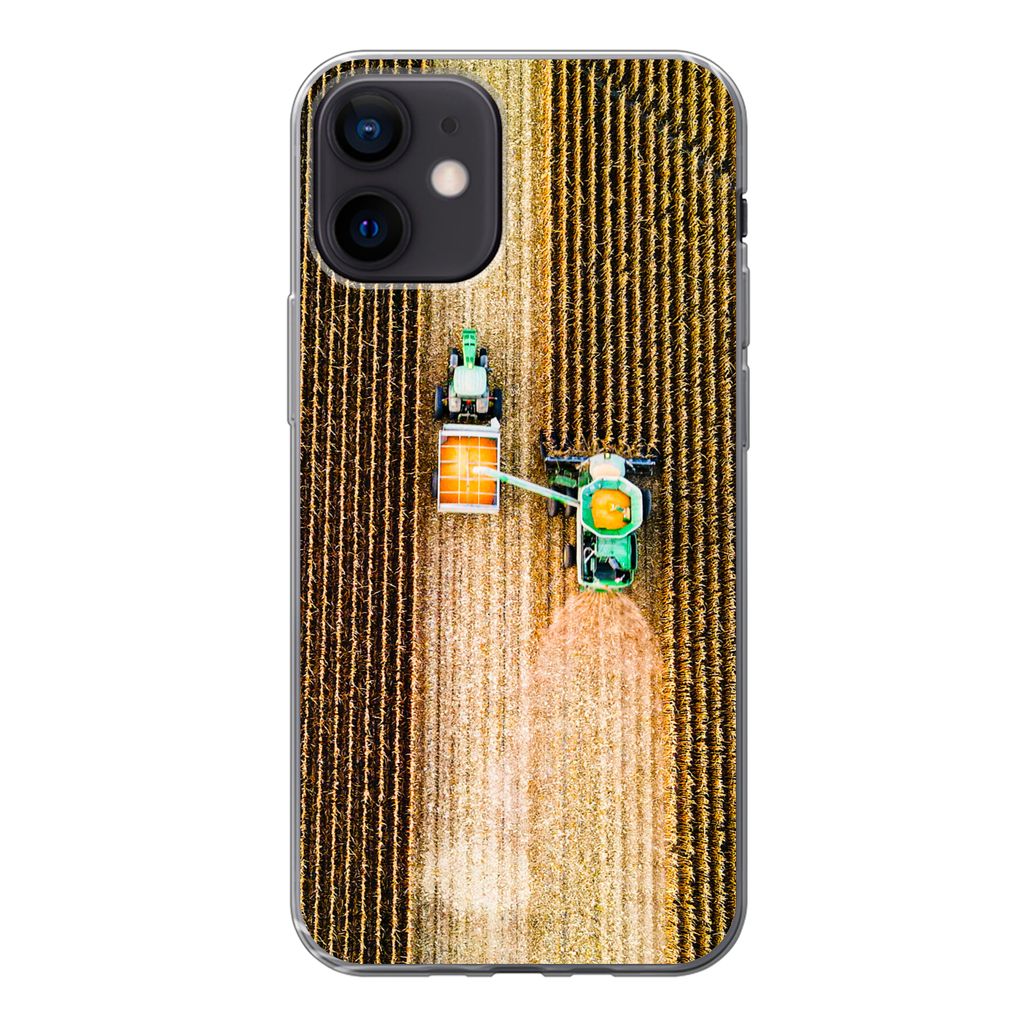 MuchoWow Handyhülle Schutzhülle Hülle für iPhone 12 Traktor - Feld - Land - Bauernhof - Ernte Silikon Softcase Handy Hülle - Schutzhülle