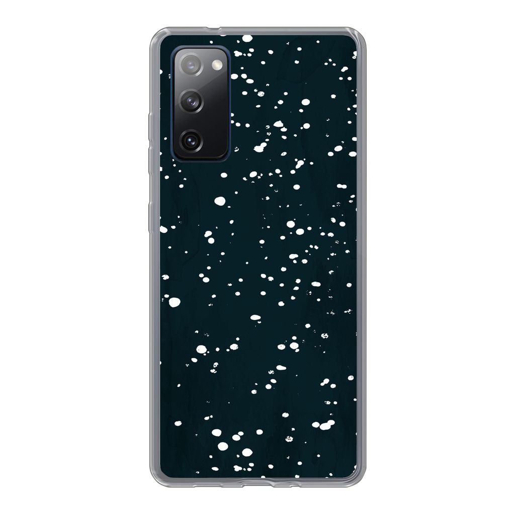 MuchoWow Handyhülle Schutzhülle Hülle für Samsung Galaxy S20 FE Polka dots - Schwarz - Weiß Silikon Softcase Handy Hülle - Abdeckung