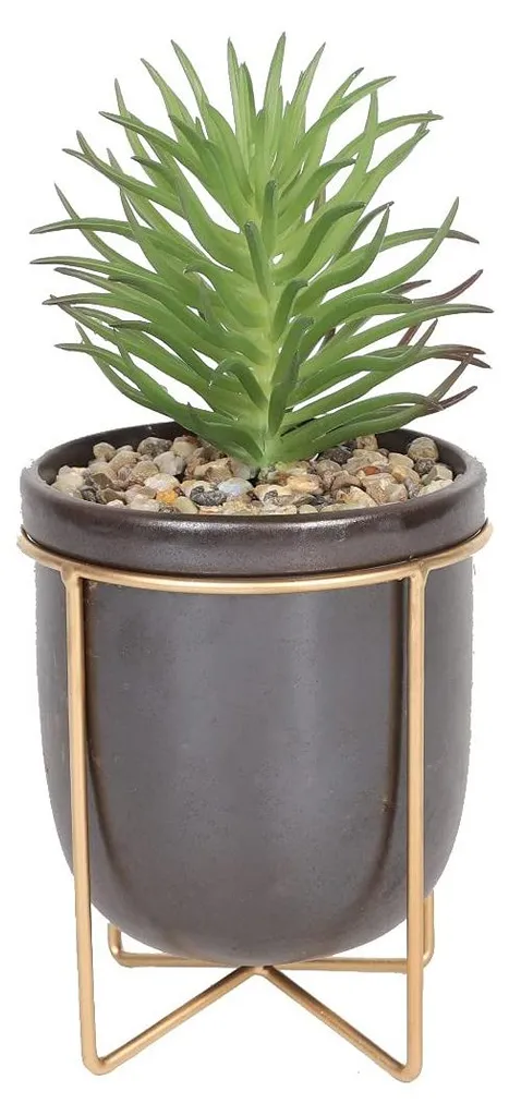Plante artificielle sans entretien pour zone sombre avec pot et support
