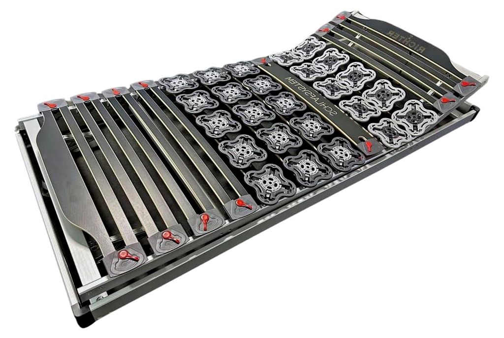 Lattenrost 90x200 cm – Ergonomischer Tellerlattenrost mit Härteverstellung und Lordosenstütze – Schulterkomfortzone für Rücken- und Seitens...