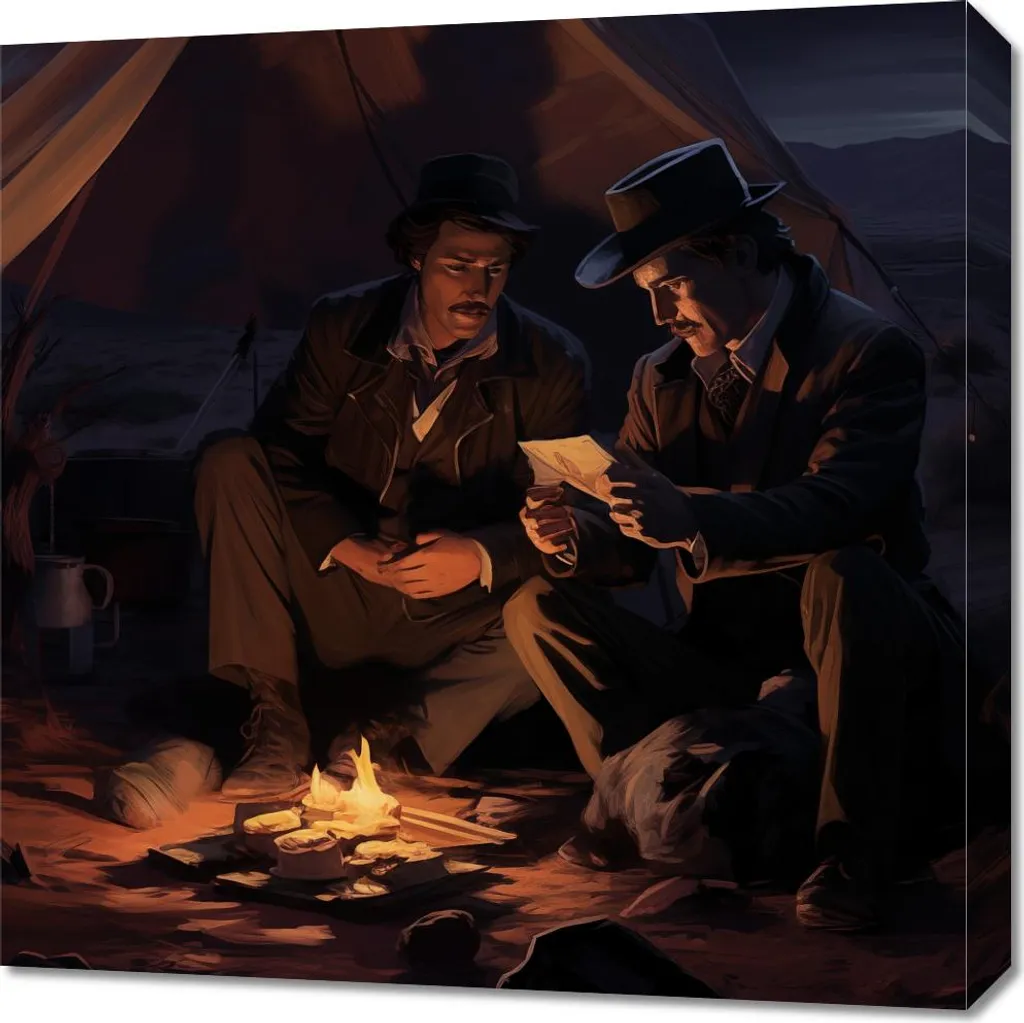 Tela 60x60 cm Selvaggio West Notturno - Alta Risoluzione e Telaio