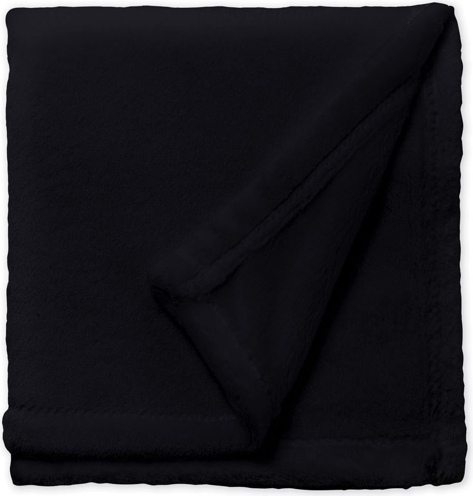 Kuscheldecke Flauschig 220x240 cm schwarz warm kuschelig Tagesdecke Fleecedecke