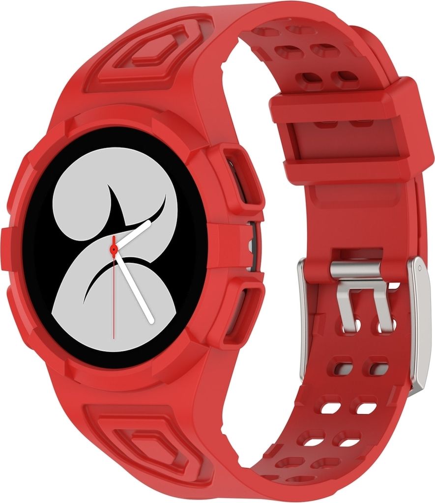 Für Samsung Galaxy Watch 5 44mm Silikon Uhrenarmband mit integriertem Gehäuse