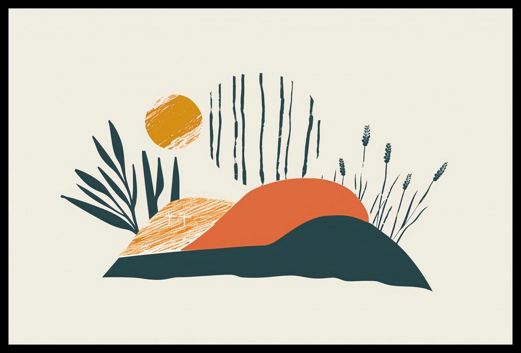 Plakat 60x40cm Abend auf der Wiese