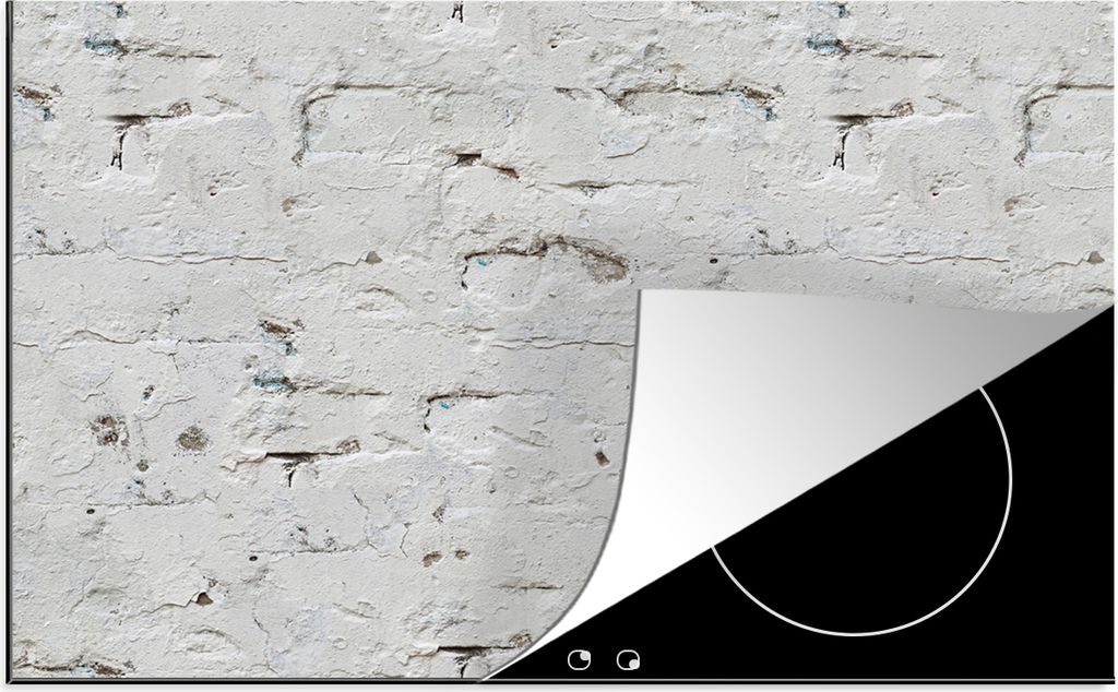 KitchenYeah Herdabdeckplatte Wand - Antiquitäten - Gips - Muster , 81x52cm, Küche Deko, Glaskeramikfeld Herdabdeckung, Abdeckplatte fùr Kochfeld