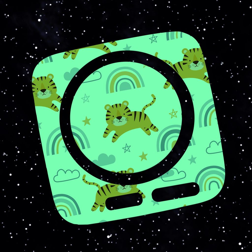 Nachtleuchtende Schutzfolie kompatibel mit Toniebox2 passgenaue Folie mit Motiv Kratzschutz für Musikbox Y015-30 Tiger