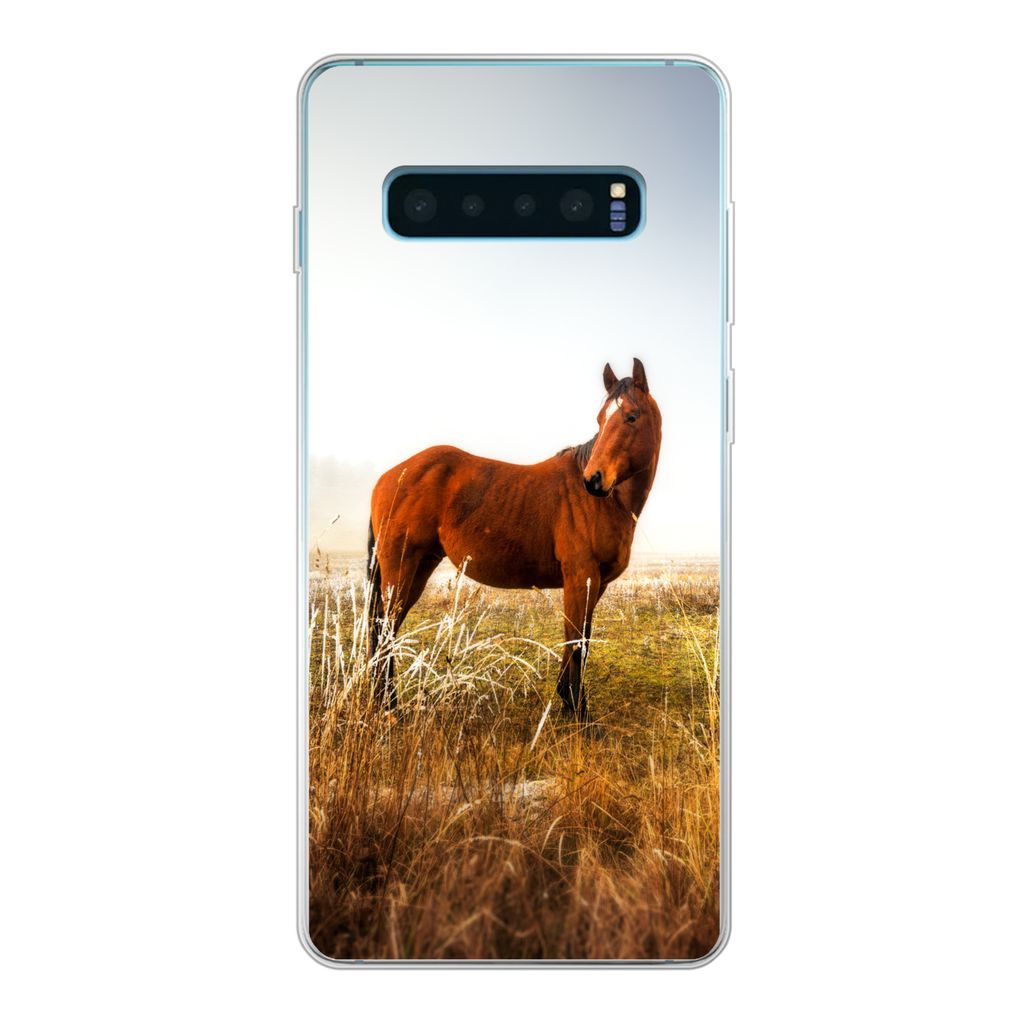 MuchoWow Handyhülle Schutzhülle Hülle für Samsung Galaxy S10 Lite Pferd - Weide - Australien Silikon Softcase Handy Hülle - Schutz