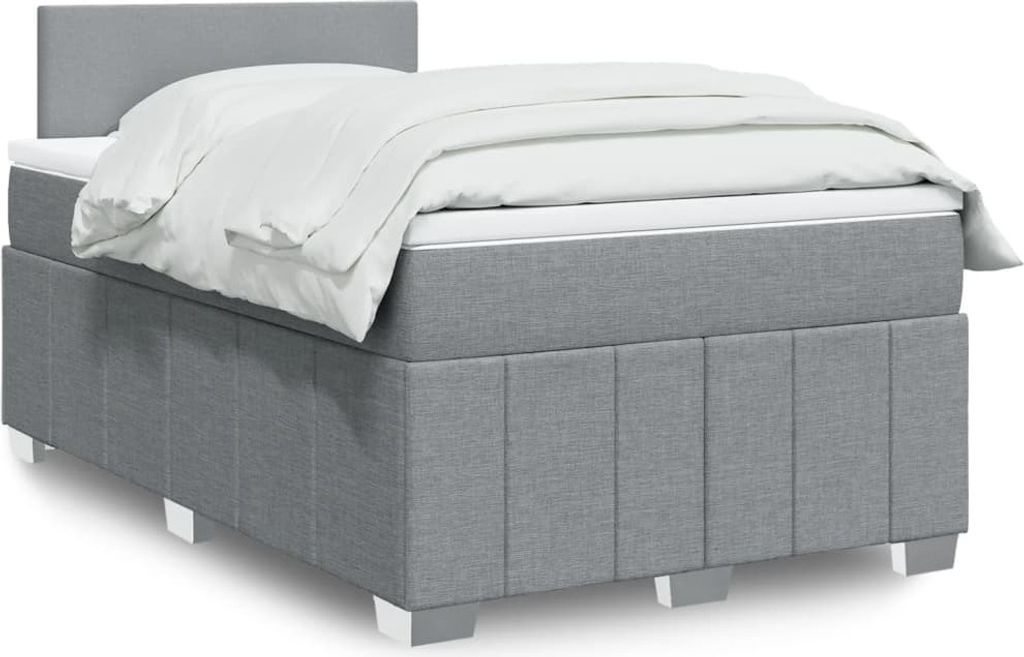 Eleganten-Stil Boxspringbett mit Matratze Hellgrau 120x200 cm Stoff,80,18 Kg cloris7840171
