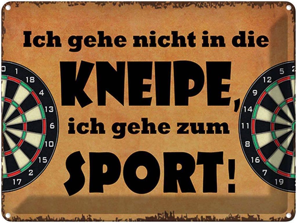 vianmo Blechschild 30x40 cm gehe nicht in Kneipe ich Sport Spruch Zitat